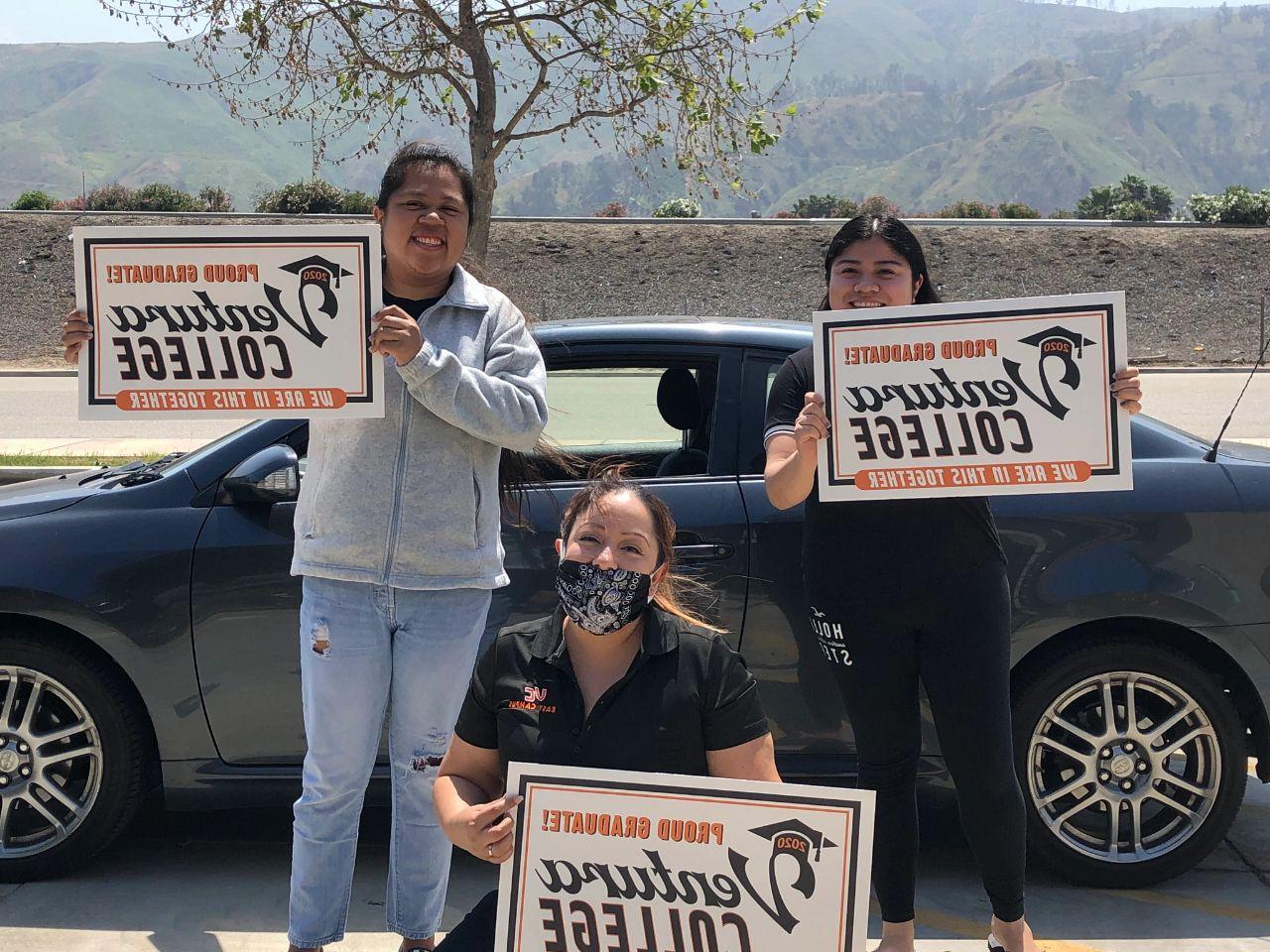 Ventura College students participate in drive thru graduation at VCEC